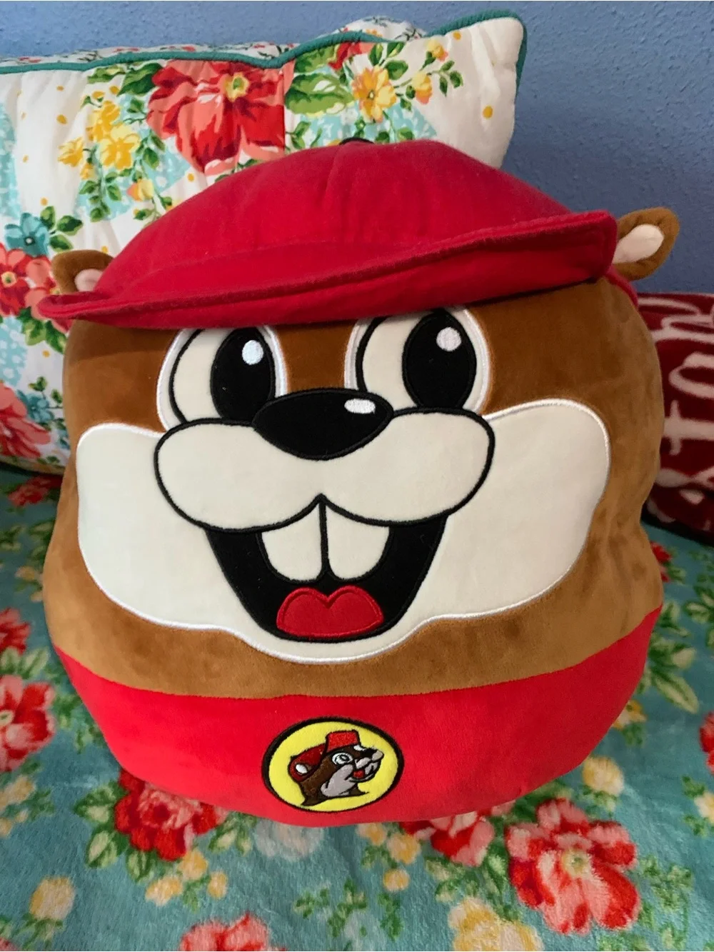 Buc-ees Red Insulated 30 Oz Tumbler & Large Buc-ee Squishmallow Pillow